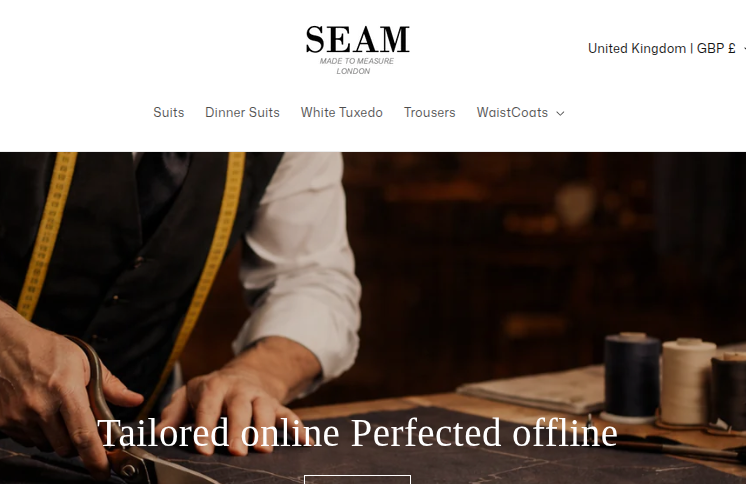 SEAM Menswear storefront preview